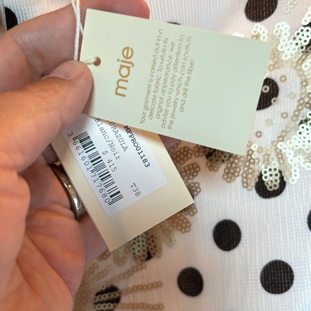 NEVER WORN! Maje polka dot sequin mini dress. All tags attached - Picture 4 of 6